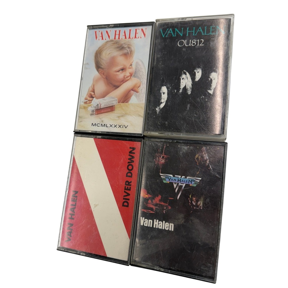 Van Halen Cassette Tape Lot 4 Albums Diver Down 1984 Self-Titled OU812 Rock